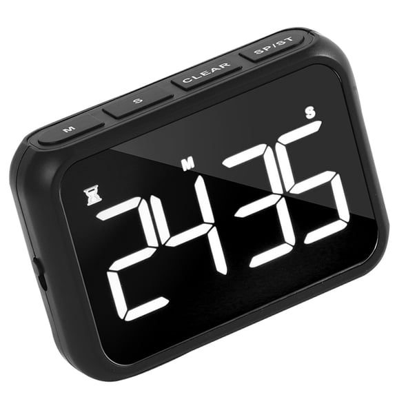 Soimiss LED Display Digital Alarm Clock Stainless Steel Timer for General Users in Exercise 1Set