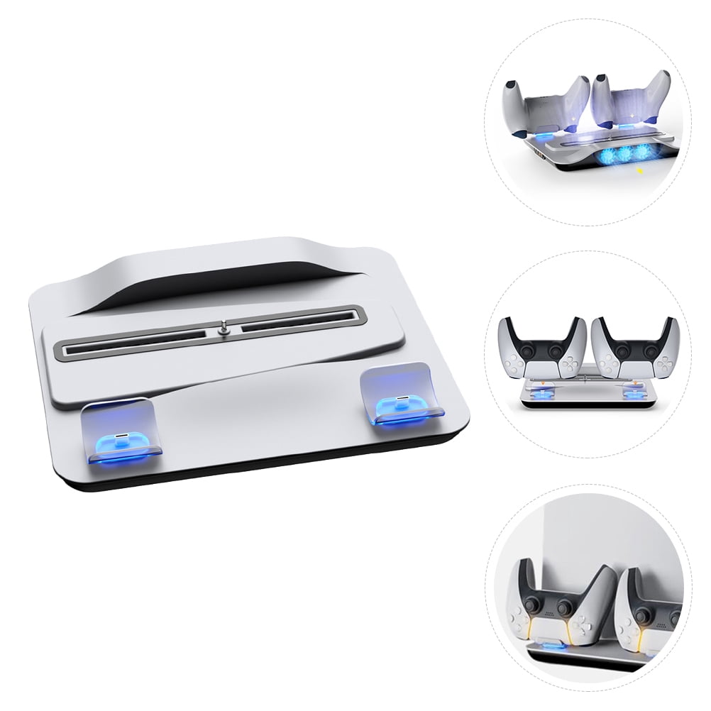 Led Game Console Stand UNOMOR LED Lighting Cooling System Game Console Stand White ABS 1Pack ...