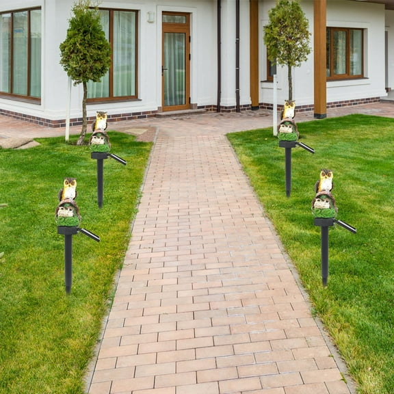 UNOMOR Lar Ground Lamp Led Resin Stake Light Garden Stake Lamps Waterproof Landscape Decorative Solar Powered Lights