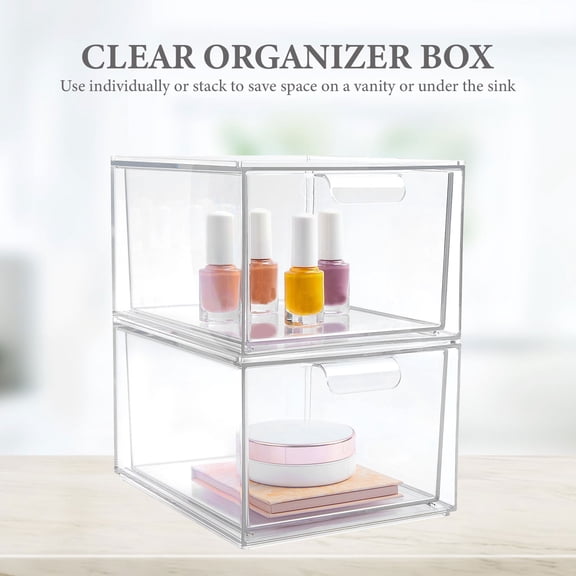 UNOMOR Large Capacity Makeup Storage Box Detachable Gadget Storage Box 1Pack