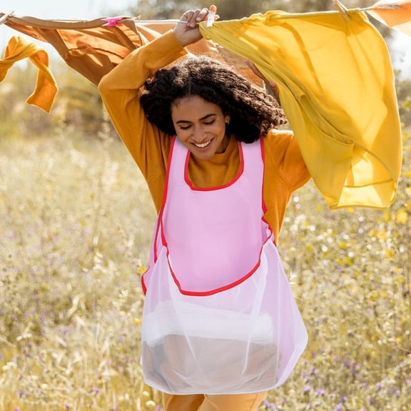 Soimiss Clothes Drying Apron Portable Design Lavender 1Set