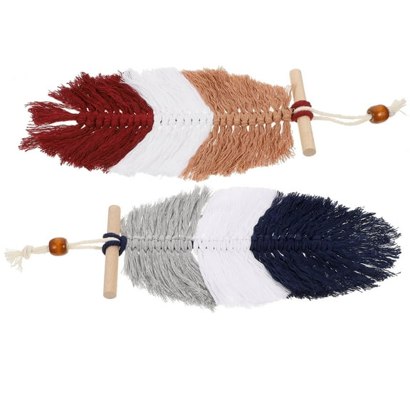 Soimiss Cotton Rope Woven Leaf Tapestry Assorted Color for Home Decor 2Pcs