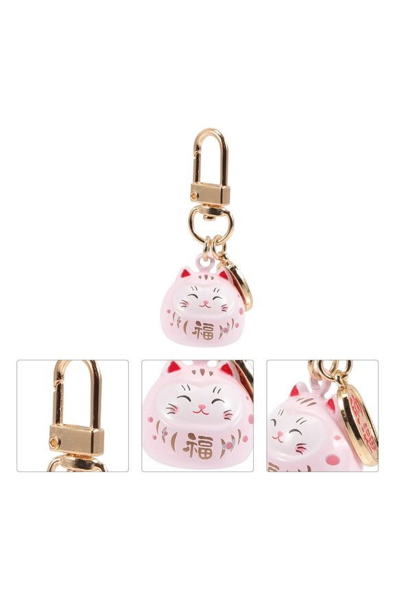 Lucky Keychain Charm with Bell Cat Pendant 1Set for Women and Men
