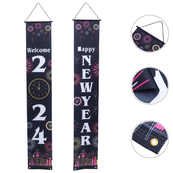 UNOMOR Lunar New Year Decorations Polyester Fabric Photo Background for Outdoor Garden 1 Pair