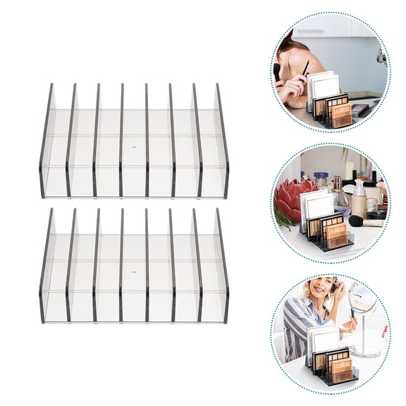 Soimiss Plastic Eyeshadow Holder Organizer Multi Compartment Makeup Storage Box for Vanity Countertop