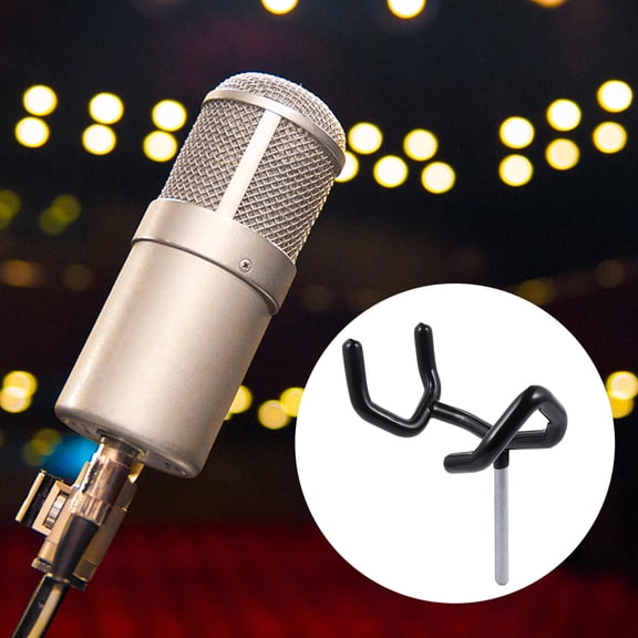 Soimiss Stylish Black Metal Microphone Stand Holder for Boom Poles on Recording Setups
