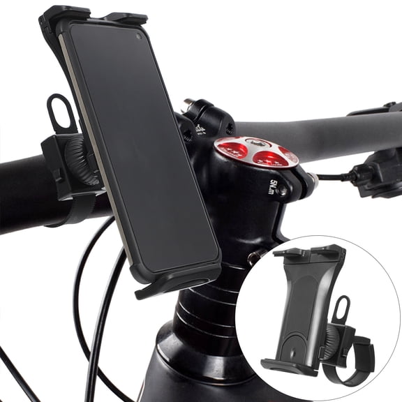 Soimiss Treadmill Tablet Mount Black Secure Handlebar Phone Holder for Exercise Equipment