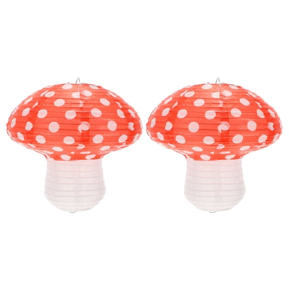 UNOMOR Mushroom Shaped Lantern for Decoration Durable Paper Multi Colors Foldable 2 Pieces