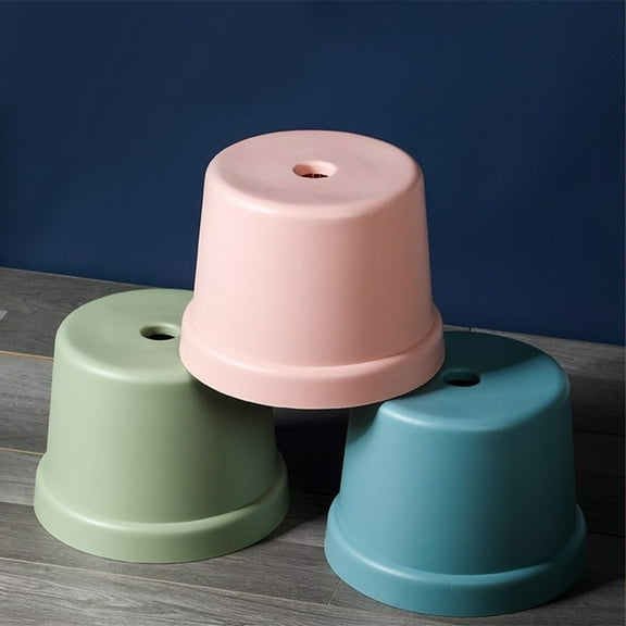 UNOMOR Non Slip Stool Plastic Step Stool For Shoe Changing Bathing More Stackable Design For Lightweight Portable