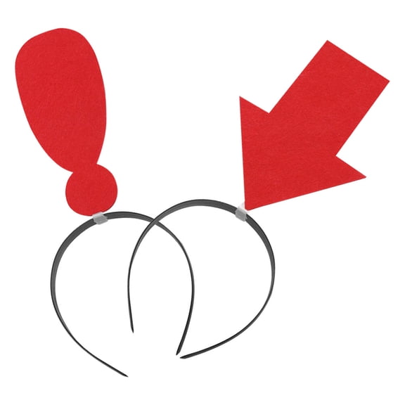 Soimiss Red Fabric Photo Prop Headband for Makeup with Arrow and Exclamation Mark 2Pcs