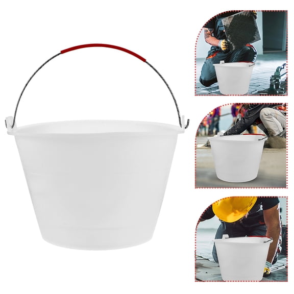 Soimiss Thickened Plastic Sand Bucket with Handle Portable Empty Bucket for Construction Use