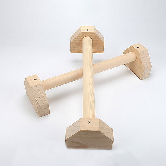 Soimiss Home Fitness Push-Up Brackets Light Brown Wood Increase Range of Motion 1Pair