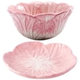 thumbnail image 1 of UNOMOR Pink Ceramic Cabbage Bowl for Storage Using Material for Microwave Oven Dishwasher 1 Set, 1 of 8