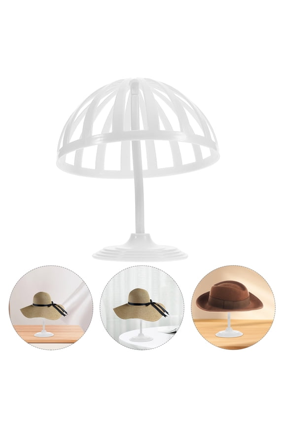 White Plastic Hat Holder Stand for Multiple Hat Types Easy Installation Design