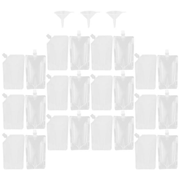 UNOMOR Portable Drink Pouch for Juice Cocktails and Beverages Leak Proof PA Material Transparent Storage Bag for Picnic Camping 1 Set