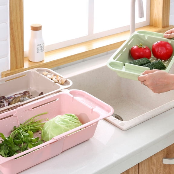 Soimiss Dish Drainer Kitchen Container PP Telescopic Home Users Kitchen Use 1Pcs