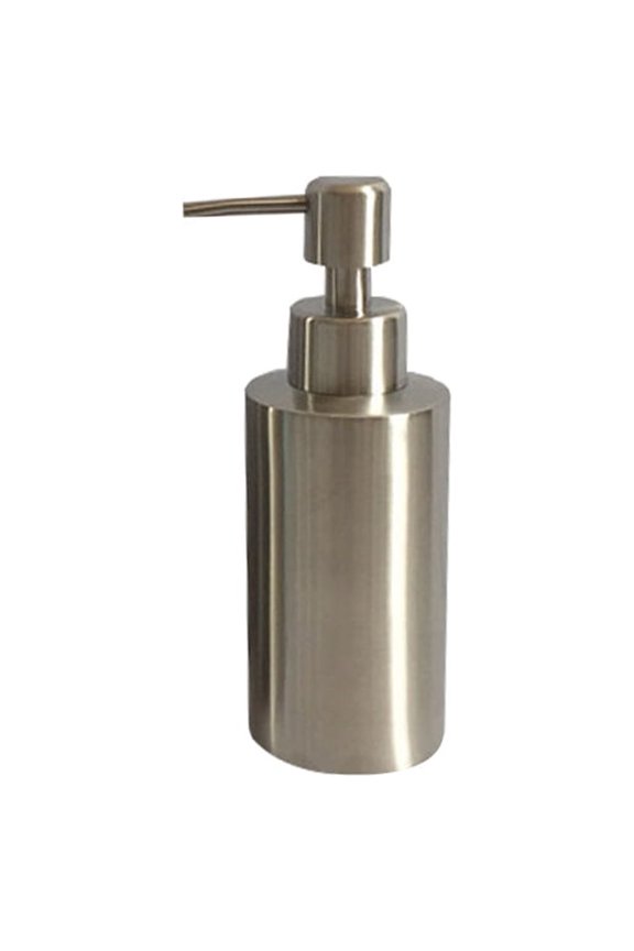 Pump Soap Dispenser Silver Modern Design for Bathroom Easy Refill 1Pack
