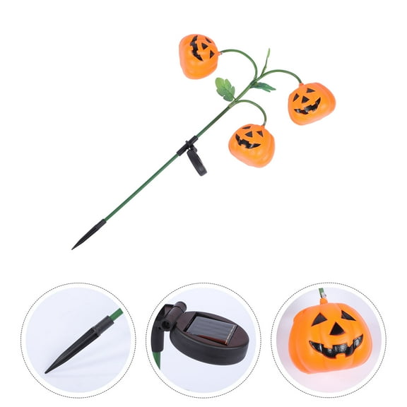 UNOMOR Pumpkin Figurine Light Solar Powered  Decor Orange 1Set
