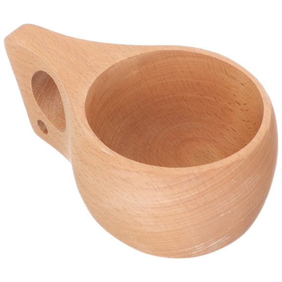 Soimiss Wood Handle Cup Measuring Scoop Light Brown for Kitchen Rice Coffee