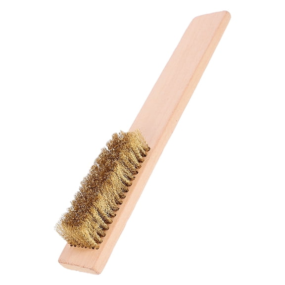 Soimiss Light Yellow Ski Wax Brush Wooden Handle for Snowboard Wax Removal