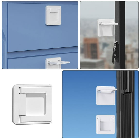 Soimiss 4Pcs White Sliding Door Lock Safety Bar for Window Patio Cabinet Glass Protection