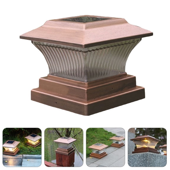 UNOMOR Solar Powered Garden Light Pillar Light Outdoor Decorative Lamp For Courtyard