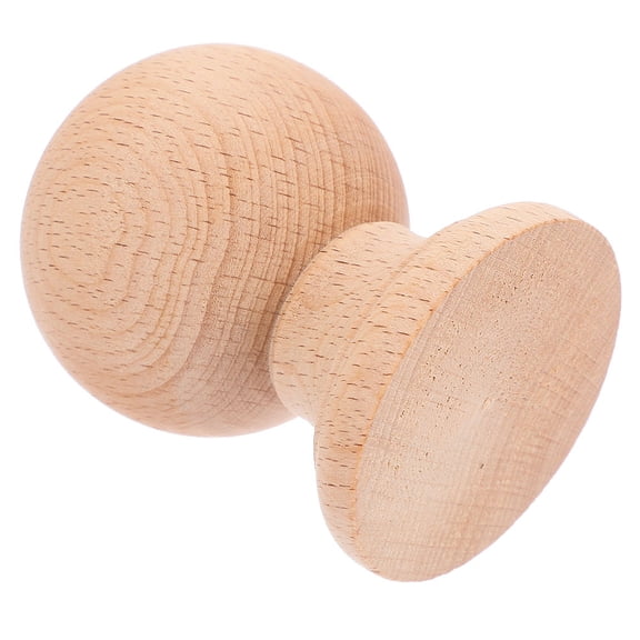 Soimiss Curtain Rod Cap Finial Wood Ball Finial Beige 1Pack