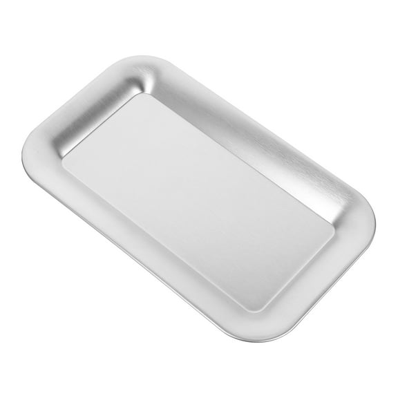Soimiss Home Use Stainless Steel Cake Serving Tray Plated Silver Anti Corrosion Dessert Plate