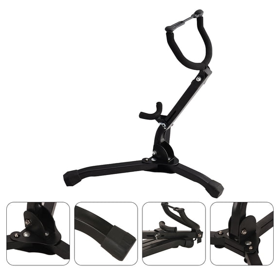 UNOMOR Tenor Sax Holder Iron Triangular Support Black Performance 1Pcs