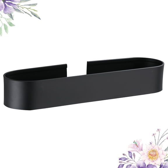 Soimiss Wall Mounted Black Aluminum Storage Shelf with Anti Skid Platform for Bathroom