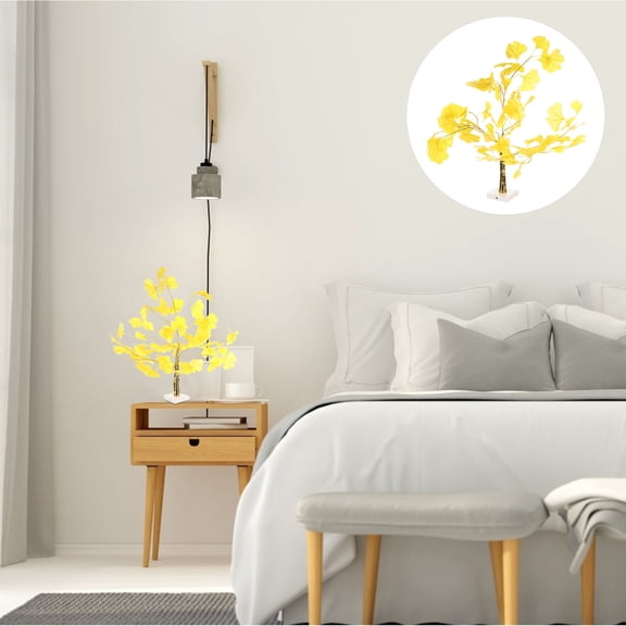 Soimiss 1Pc Indoor Tree Light Warm Light Spun Silk Yellow for Home Users