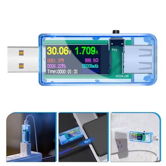 Soimiss USB Voltage and Current Tester for USB C Multimeter with Real Time Monitoring