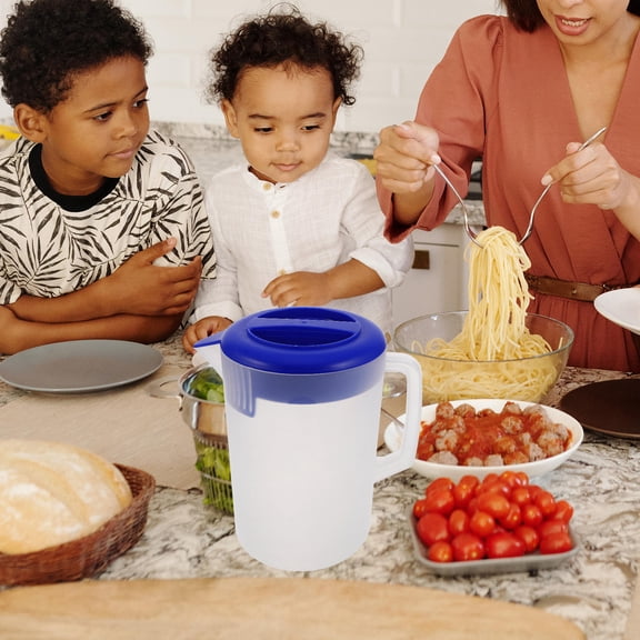 Soimiss Frosted Measurement Plastic Water Pitcher with Wide Mouth and Comfortable Handle for Beverage Serving