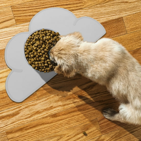Soimiss Absorbent Dog Food Mat Silicone Light Grey 1Pack