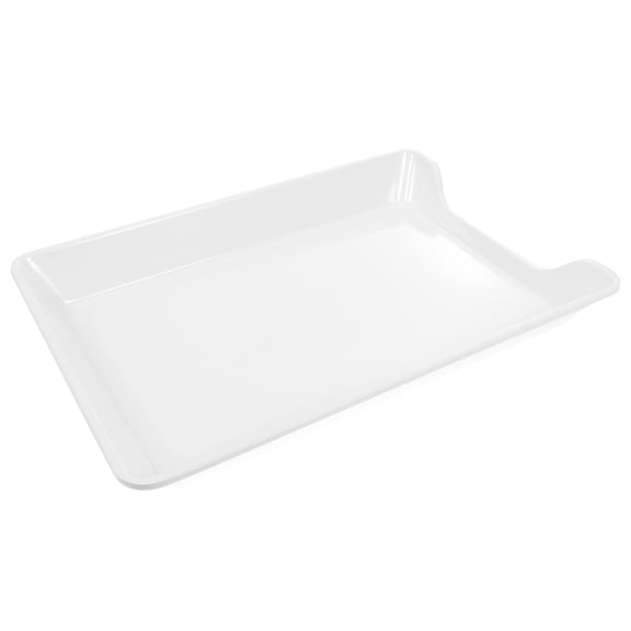 UNOMOR White Serving Tray with Large Capacity and Thickened Edge for Home Use or Restaurants