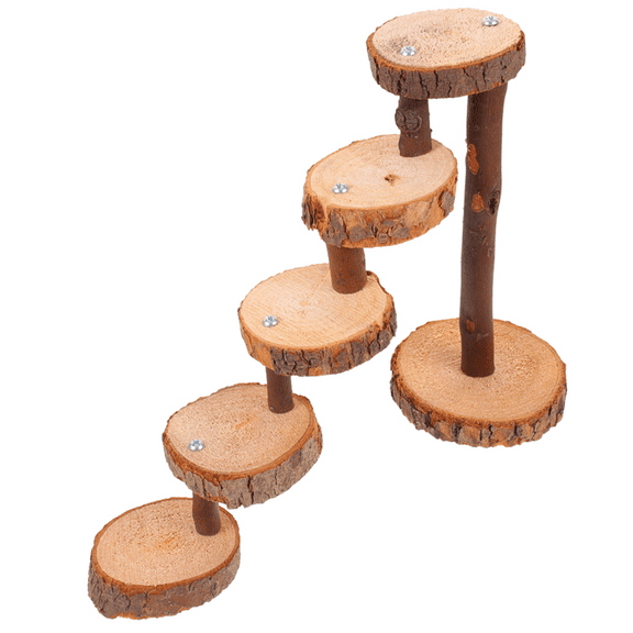 Soimiss Wooden Climbing Ladder for Hamsters and Small Pets Assorted Color 5 Tiers Safe and Durable Toy