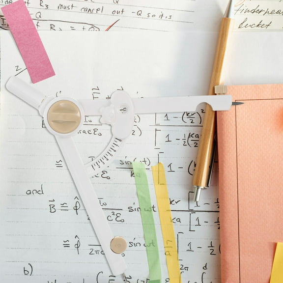 Soimiss White Geometric Compass for Teachers with Precision Measurement and Easy to Use Design