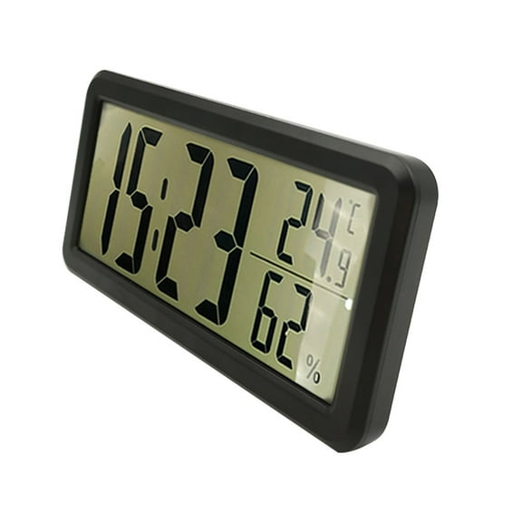 Soimiss Table Electronic Clock Black with Stable Bracket for Home Decor
