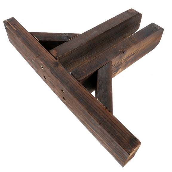 Soimiss Garden Fence Holder Beech Wood Fence Base Light Brown 1Set Stability