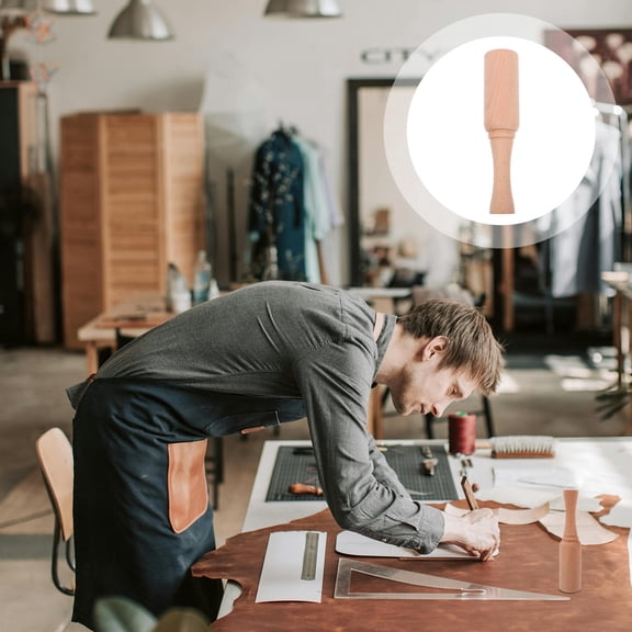 Soimiss Ergonomic Wood Hammer Craft Working Hammer Beech Wood 1Set