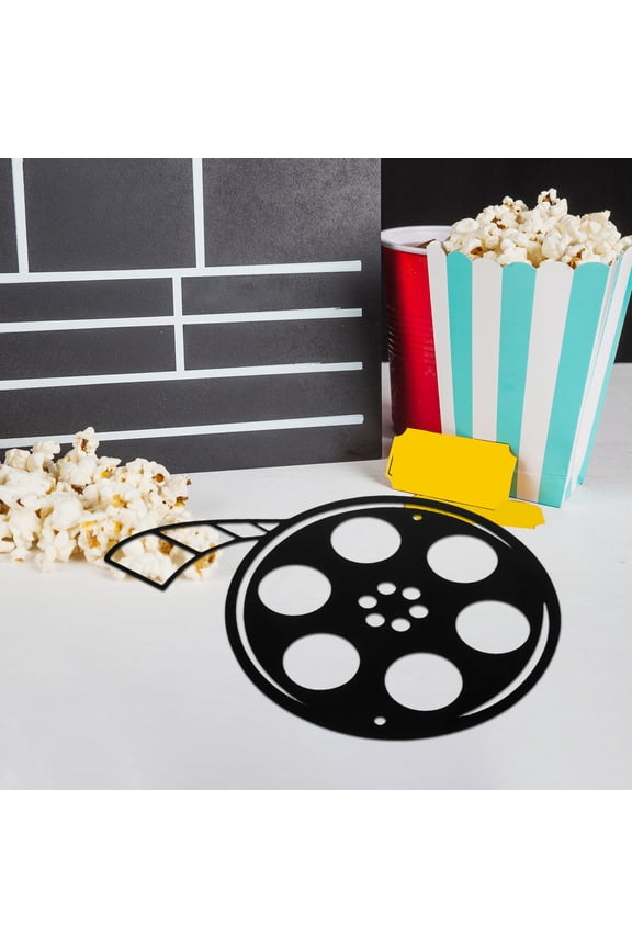 movie props Retro Iron Movie Reel Wall Sculpture Black 1Pack