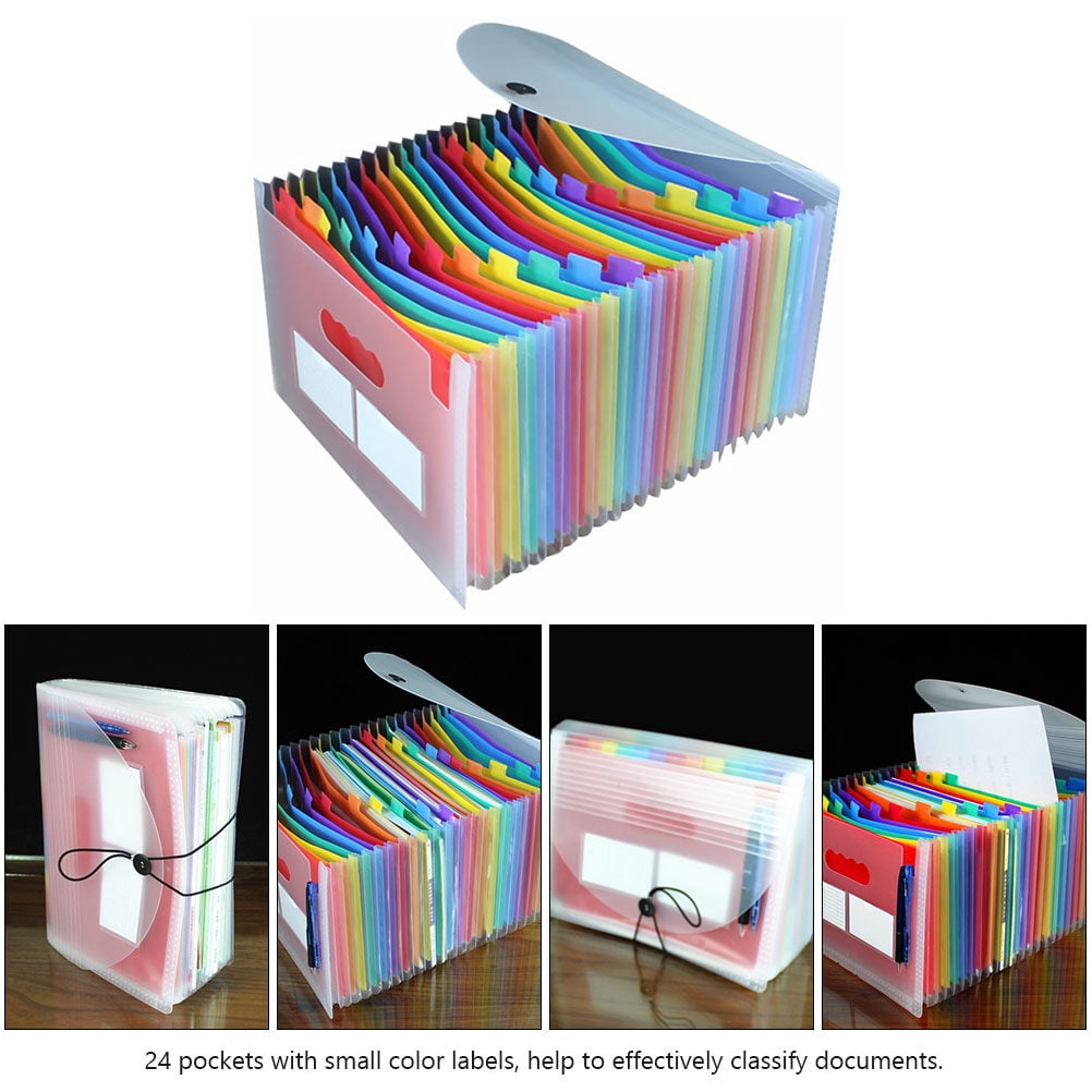 Soimiss Document Storage Plastic Accordion Folder Multi Color Study ...