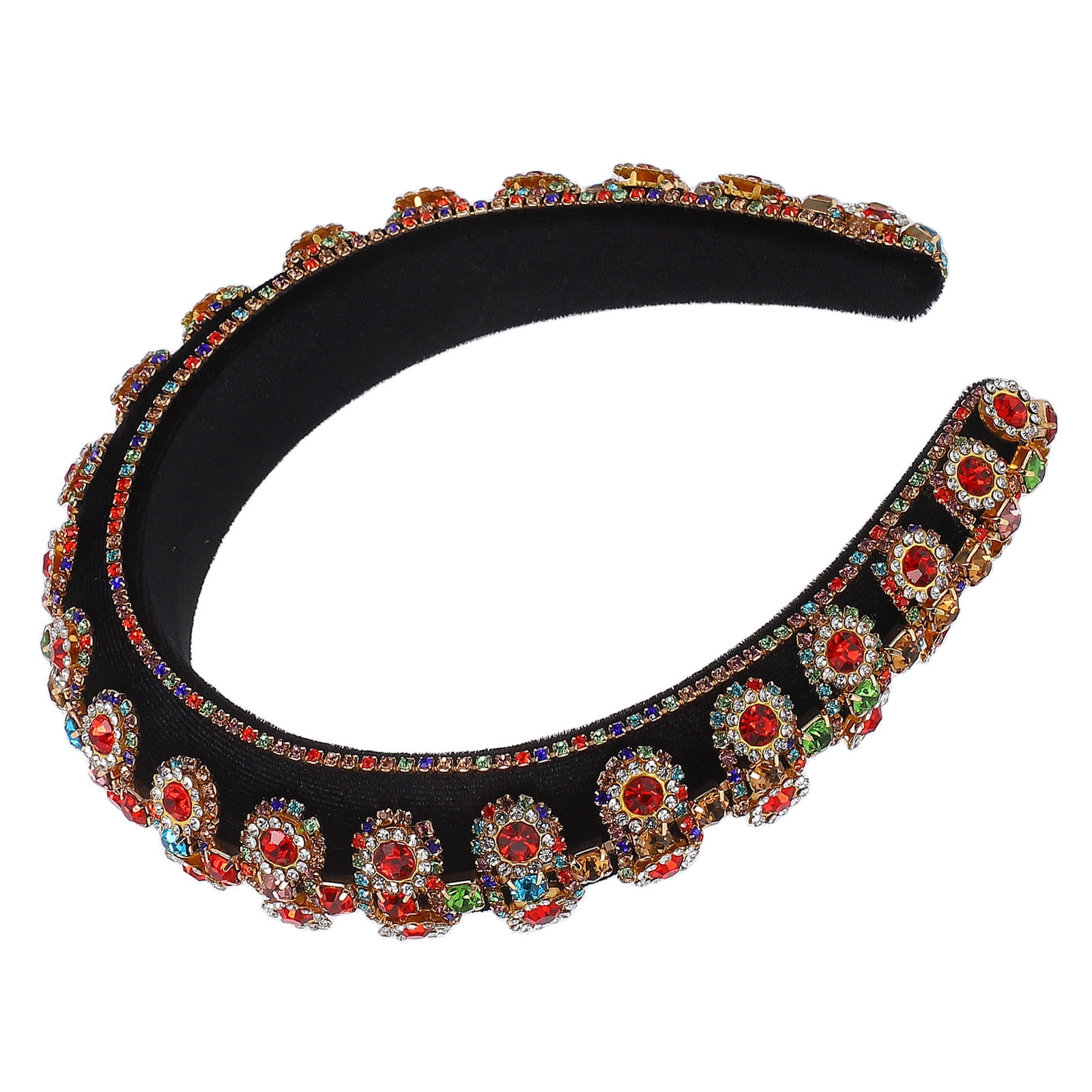 UNOMOR red embellished headband Hairband Rhinestone Elegant 