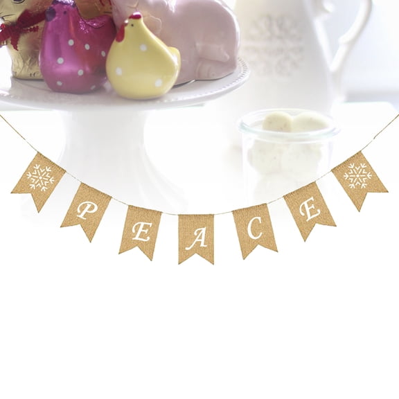 Soimiss Hanging Golden Party Banner Linen Swallow for Warm Festive Atmosphere
