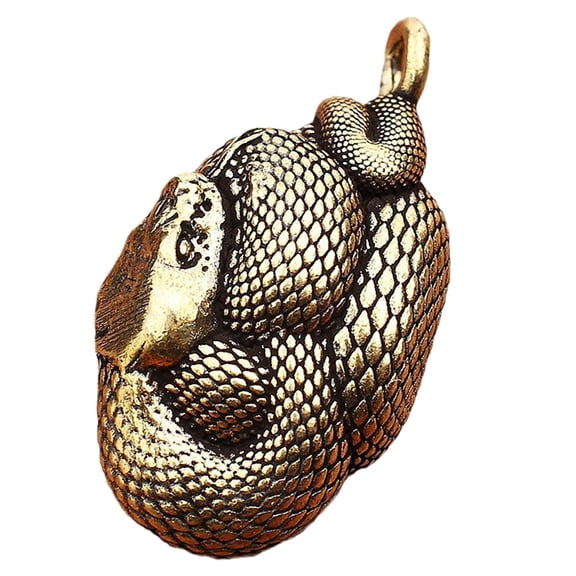 Soimiss Lucky Snake Statue Golden Brass Key Holder For Home Office Desk 1Pack