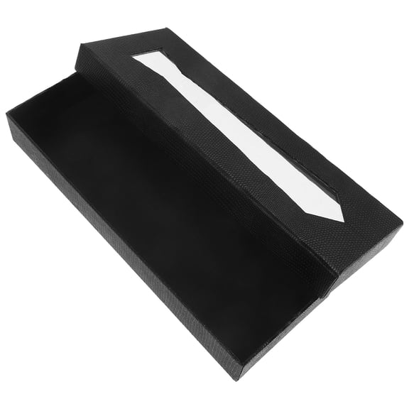 Soimiss Men's's Black Tie Box and Storage Case Made of Durable Paperboard for Organizing Ties and Accessories