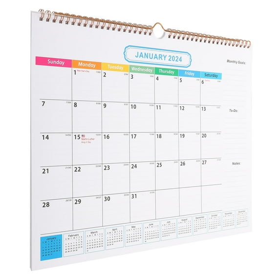 Soimiss Sturdy Monthly Wall Calendar with Notepad Design for Home and Office Appointment