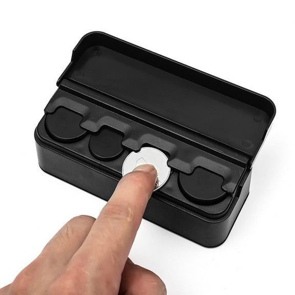 UNOMOR wallet organizer Coin Box Plastic Black 1Pack for Home Office Item