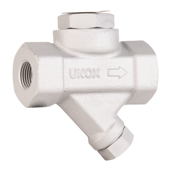 UNOX 1/2" Thermodynamic Steam Trap Max 600 psi Working Pressure, Threaded Forged Steel Body, Max 752F Working Temperature For High-Pressure Steam Systems, Boilers, Refineries, Power Plants, and HVAC
