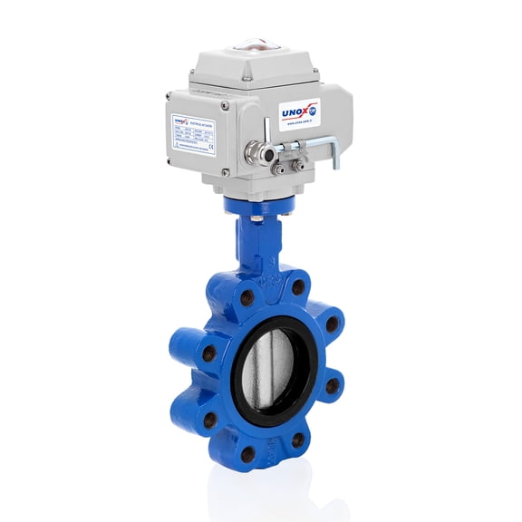 UNOX Butterfly Valve DN250 (10") 220V AC Electric Actuator Lug Type Iron Disc EPDM Seat GGG40.3 Body for Water & Air | Industrial Butterfly Valves